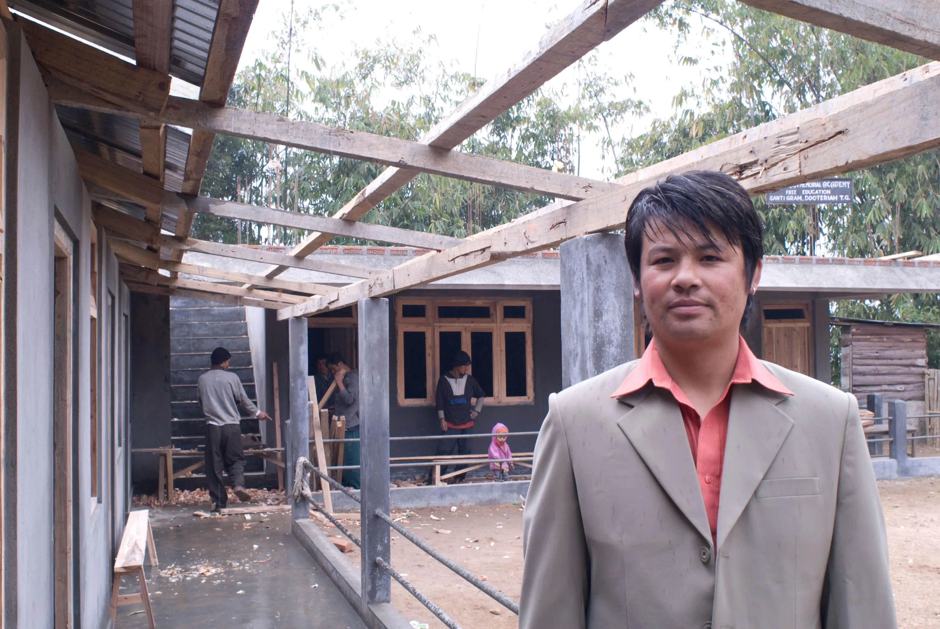 Jason looking at progress